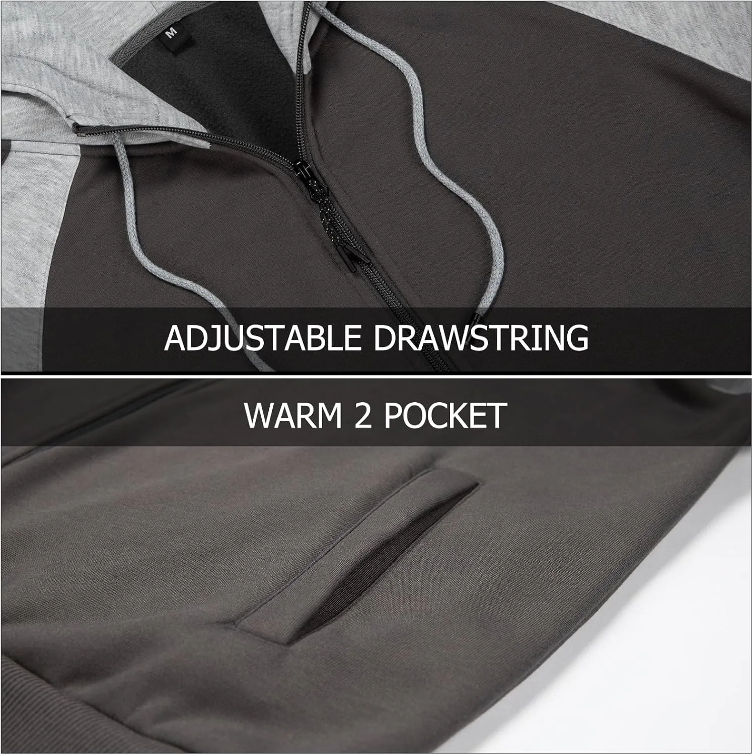 Hoodies for Men Zip Up Hoodie Drawstring Casual Long Sleeve Pocket Hooded Sweatshirts