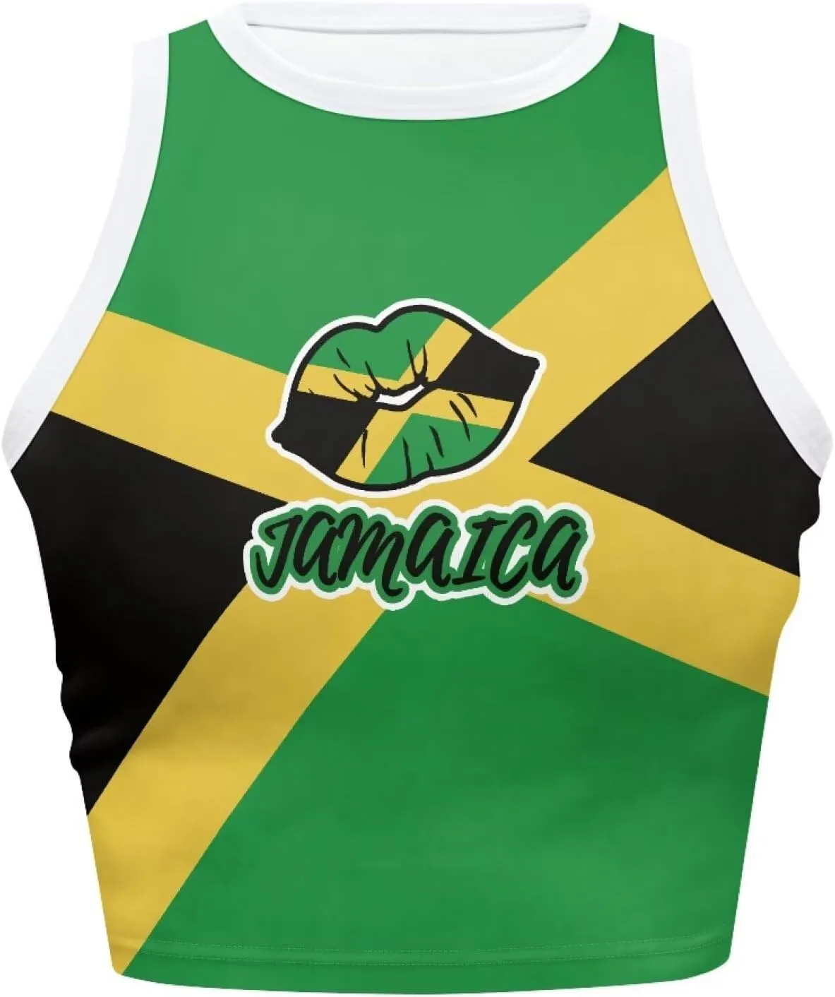 Jamaican Pride Tank Top for Women Jamaican Flag Tank Tops Ethnic Style Casual Basic Tank Crop Tops XS-XXL
