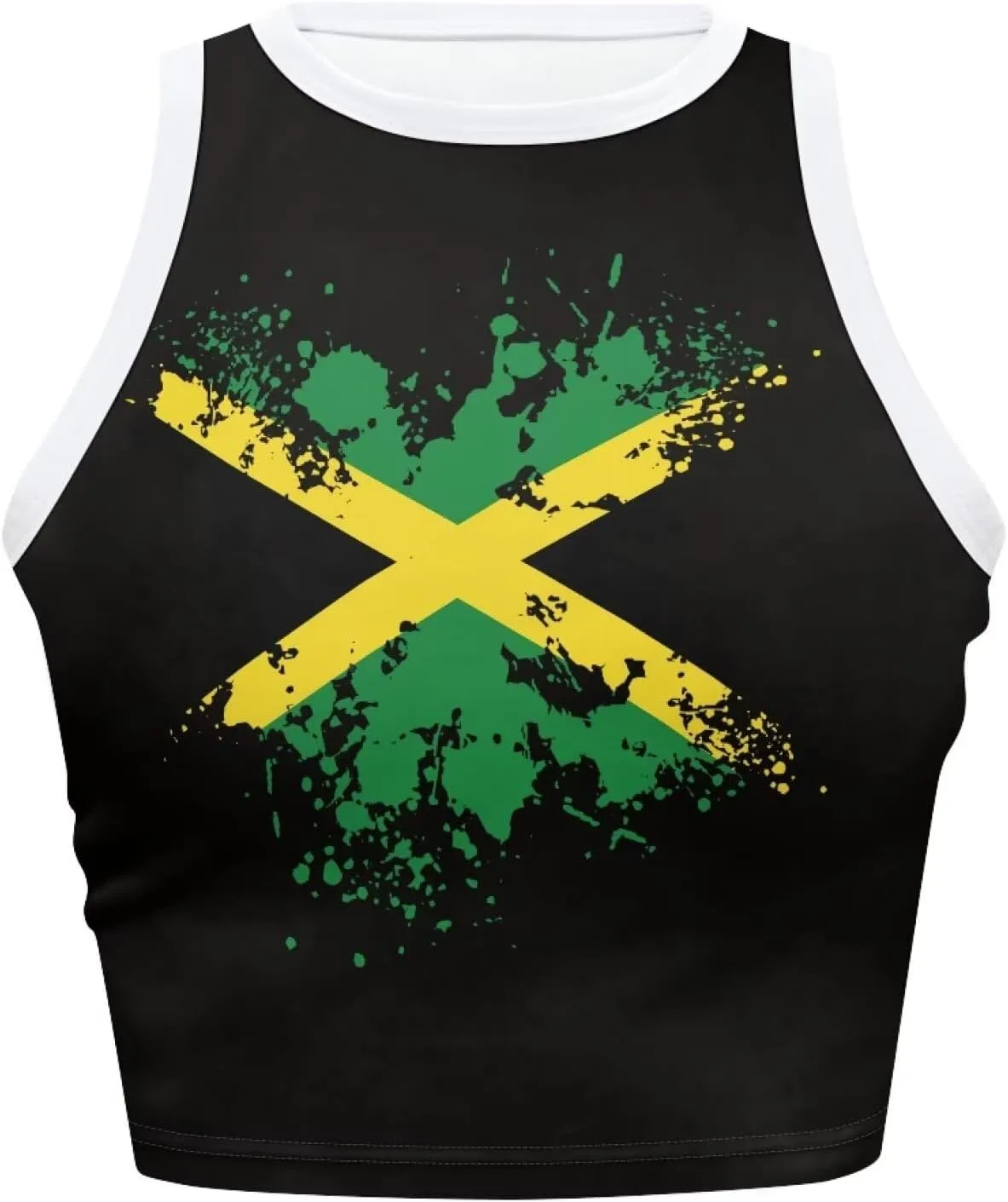 Jamaican Pride Tank Top for Women Jamaican Flag Tank Tops Ethnic Style Casual Basic Tank Crop Tops XS-XXL