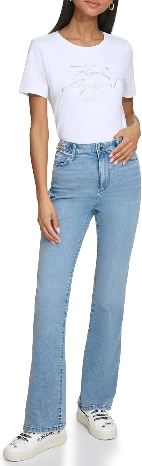 Karl Lagerfeld Paris Women's Wide Leg Fashion Denim