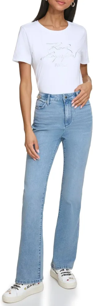 Karl Lagerfeld Paris Women's Wide Leg Fashion Denim