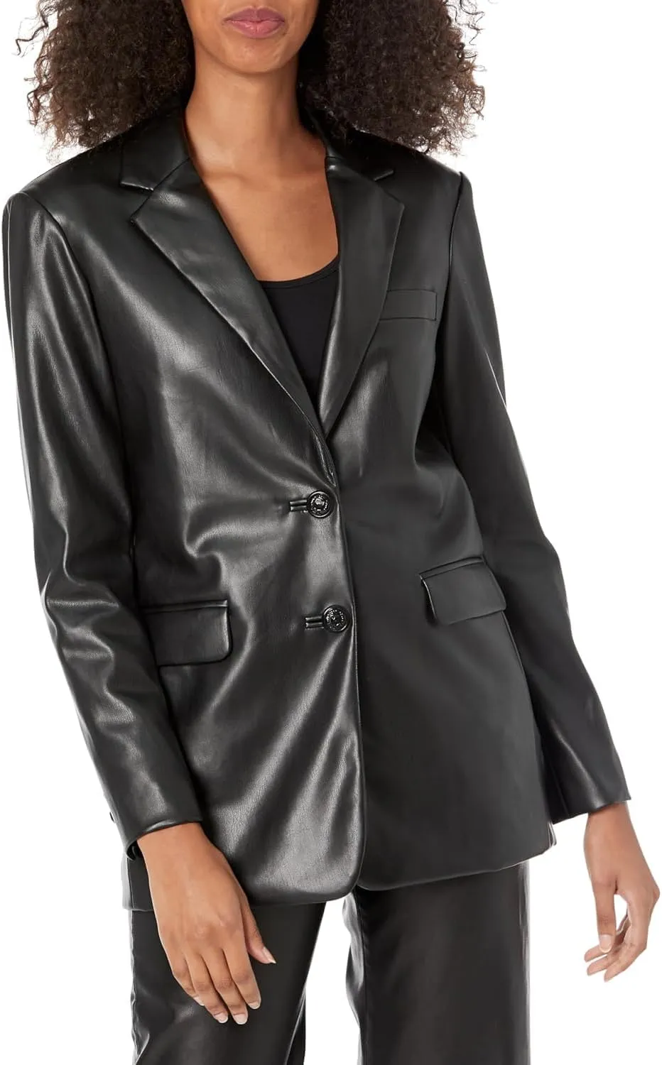 KARL LAGERFELD Women's Faux Leather Blazer