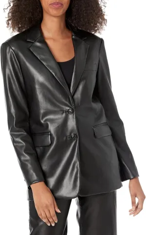 KARL LAGERFELD Women's Faux Leather Blazer
