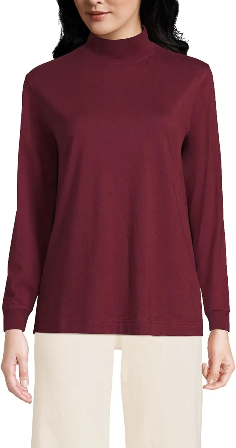 Lands' End Women's Plus Size Long Sleeve Super T Mock