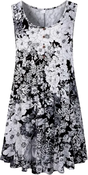 LARACE Tank Tops for Womens Summer Clothes Plus Size Sleevelss Tunic Button Down Shirts for Leggings