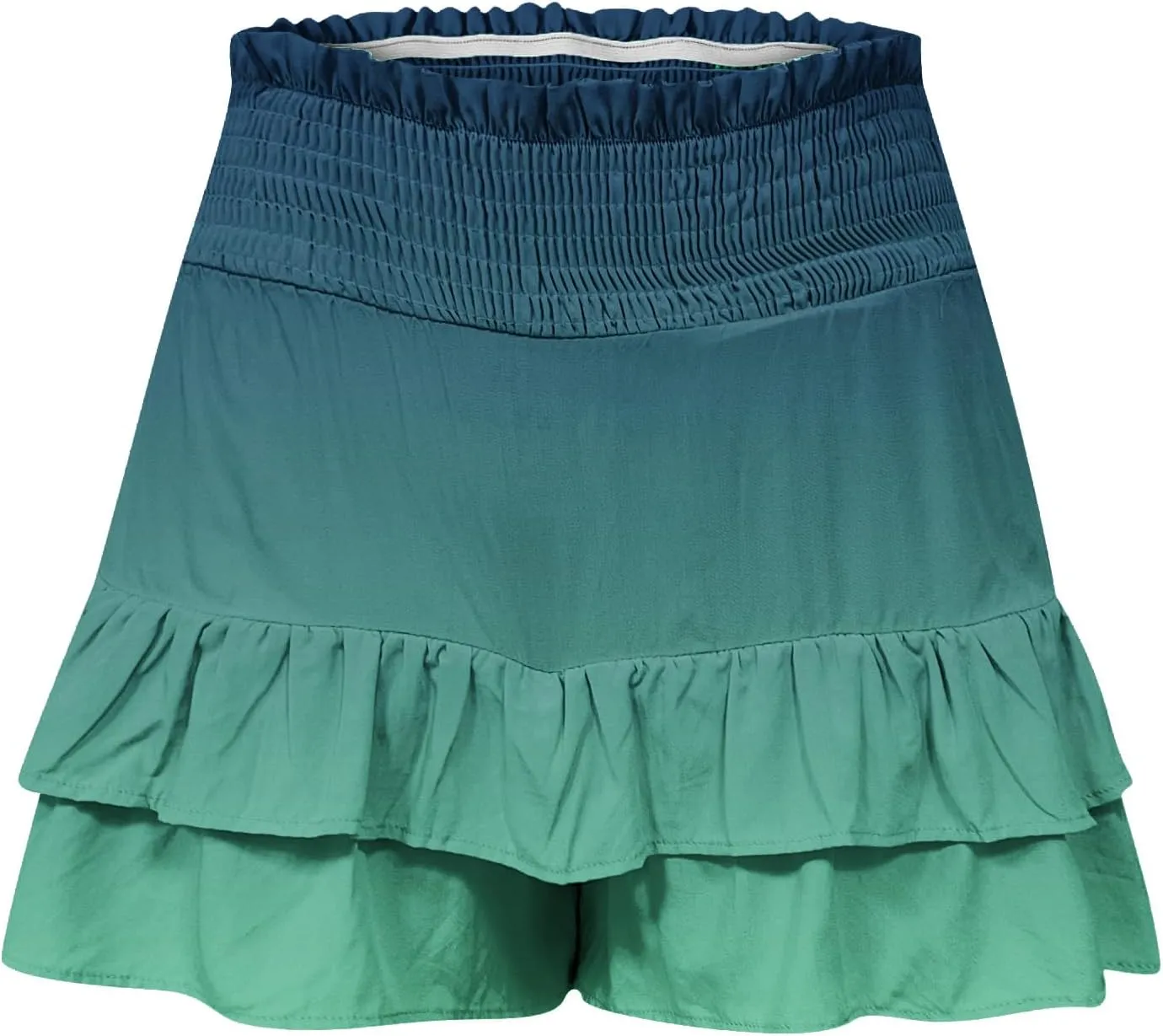 LEMONONSTORE Women's High Waist Ruffle Mini Skirt Cute Tiered Skorts Casual Summer Beach Flowy Retro Tiedye Skirt with Shorts