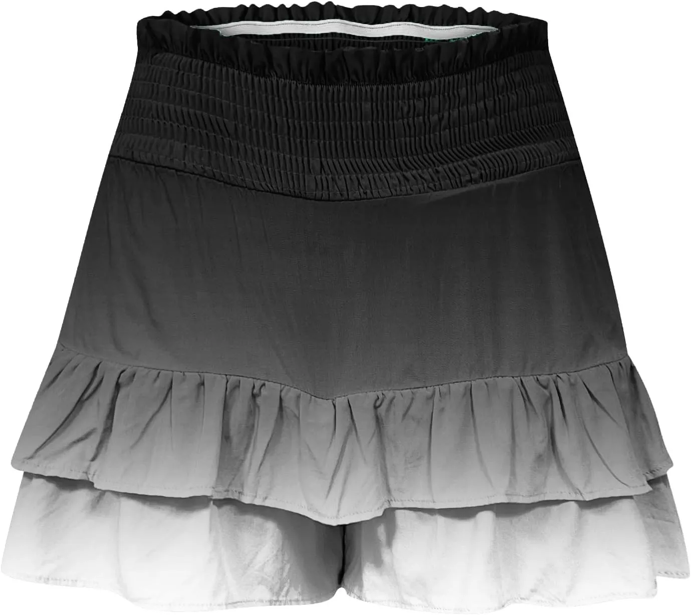 LEMONONSTORE Women's High Waist Ruffle Mini Skirt Cute Tiered Skorts Casual Summer Beach Flowy Retro Tiedye Skirt with Shorts