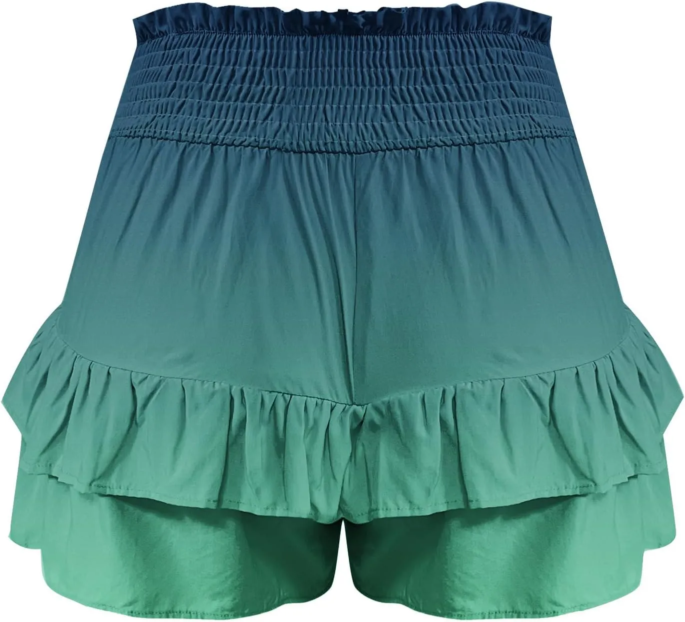 LEMONONSTORE Women's High Waist Ruffle Mini Skirt Cute Tiered Skorts Casual Summer Beach Flowy Retro Tiedye Skirt with Shorts