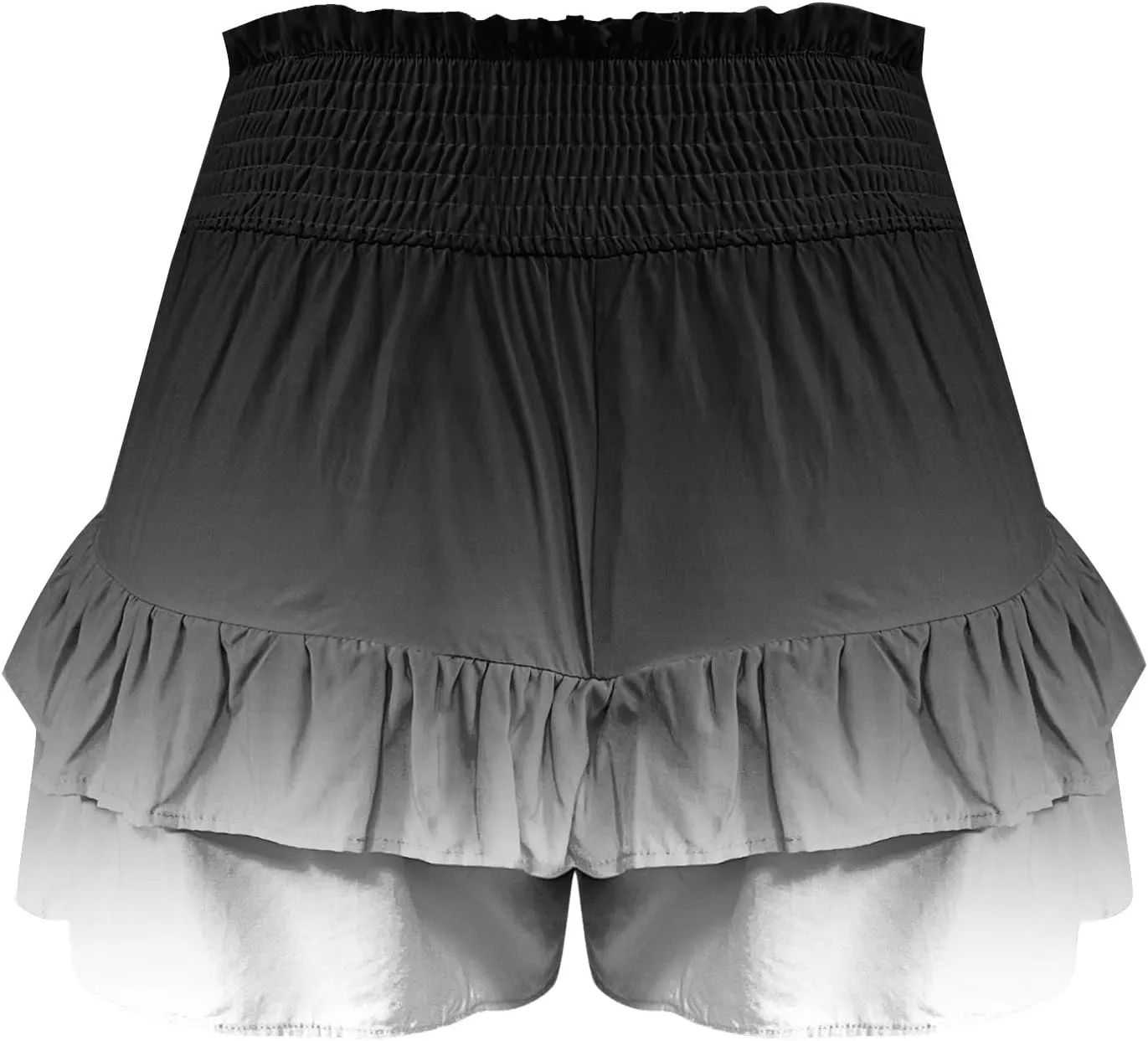 LEMONONSTORE Women's High Waist Ruffle Mini Skirt Cute Tiered Skorts Casual Summer Beach Flowy Retro Tiedye Skirt with Shorts
