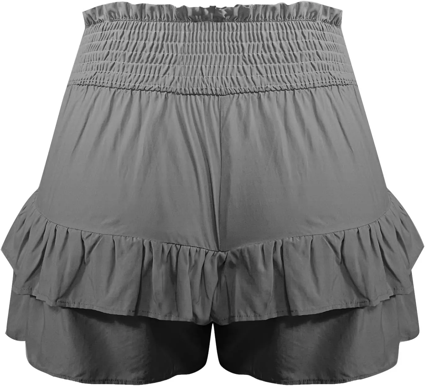 LEMONONSTORE Women's High Waist Ruffle Mini Skirt Cute Tiered Skorts Casual Summer Beach Flowy Retro Tiedye Skirt with Shorts
