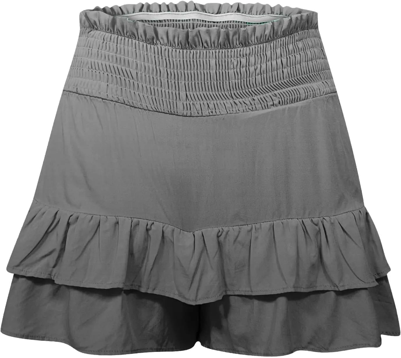LEMONONSTORE Women's High Waist Ruffle Mini Skirt Cute Tiered Skorts Casual Summer Beach Flowy Retro Tiedye Skirt with Shorts