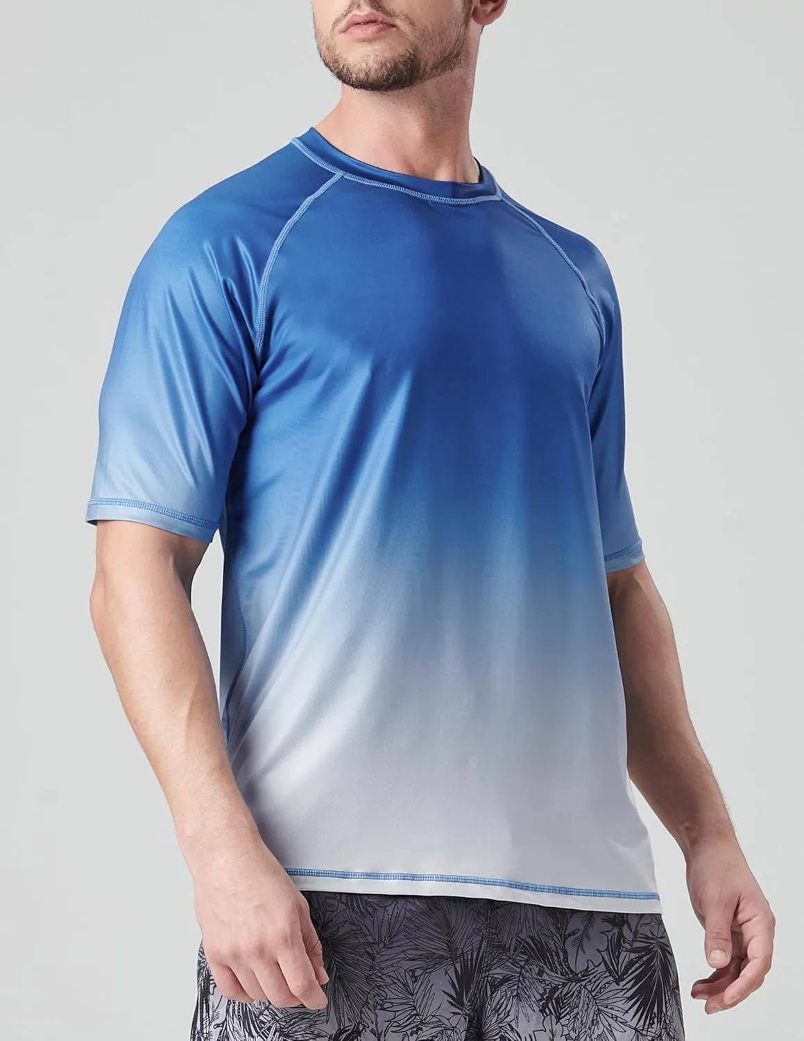 Liberty Imports 2-Pack Men's UV Short Sleeve Swim Shirts Loose Fit Rash Guards