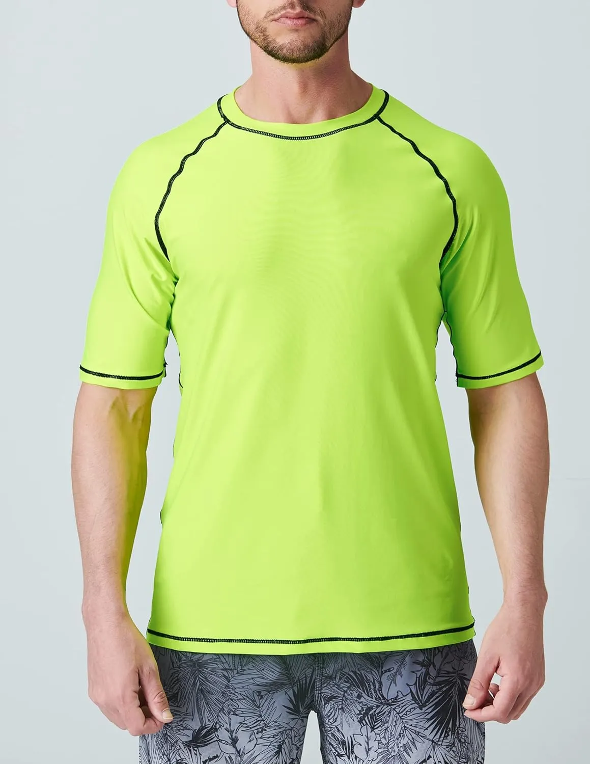 Liberty Imports 2-Pack Men's UV Short Sleeve Swim Shirts Loose Fit Rash Guards