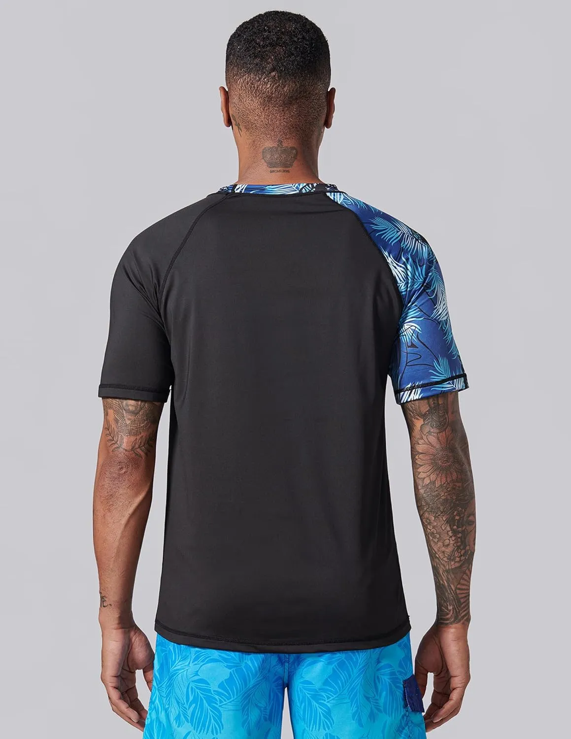 Liberty Imports 2-Pack Men's UV Short Sleeve Swim Shirts Loose Fit Rash Guards