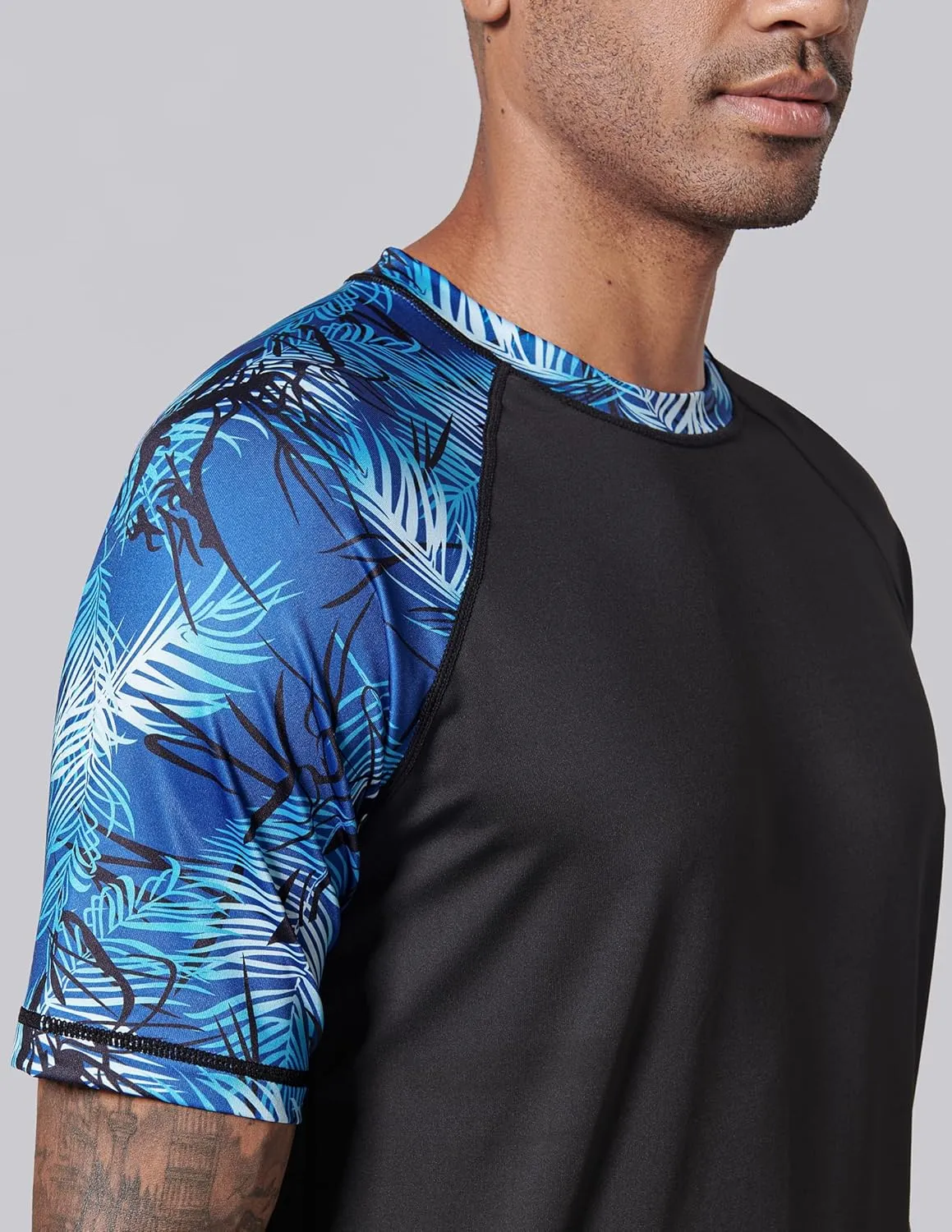 Liberty Imports 2-Pack Men's UV Short Sleeve Swim Shirts Loose Fit Rash Guards