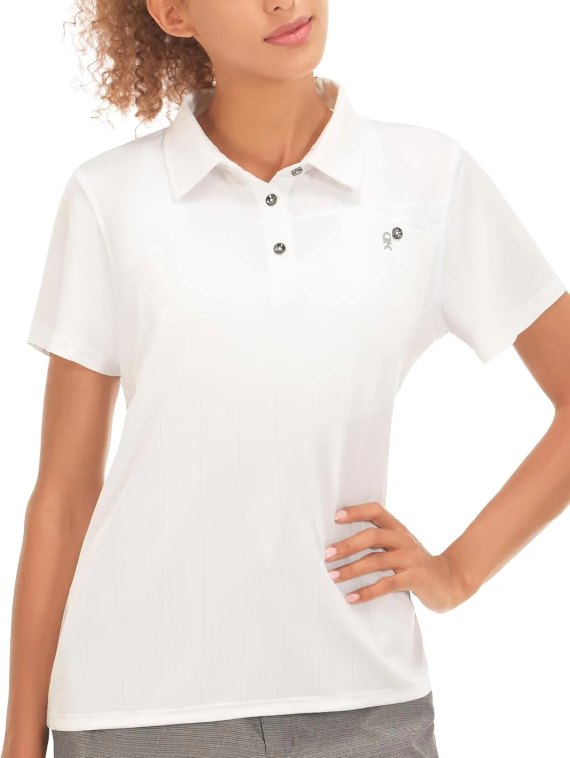 Little Donkey Andy Women's Golf Polo Shirts Sun Protection Quick Dry Moisture Wicking 3-Button Short Sleeve Shirt