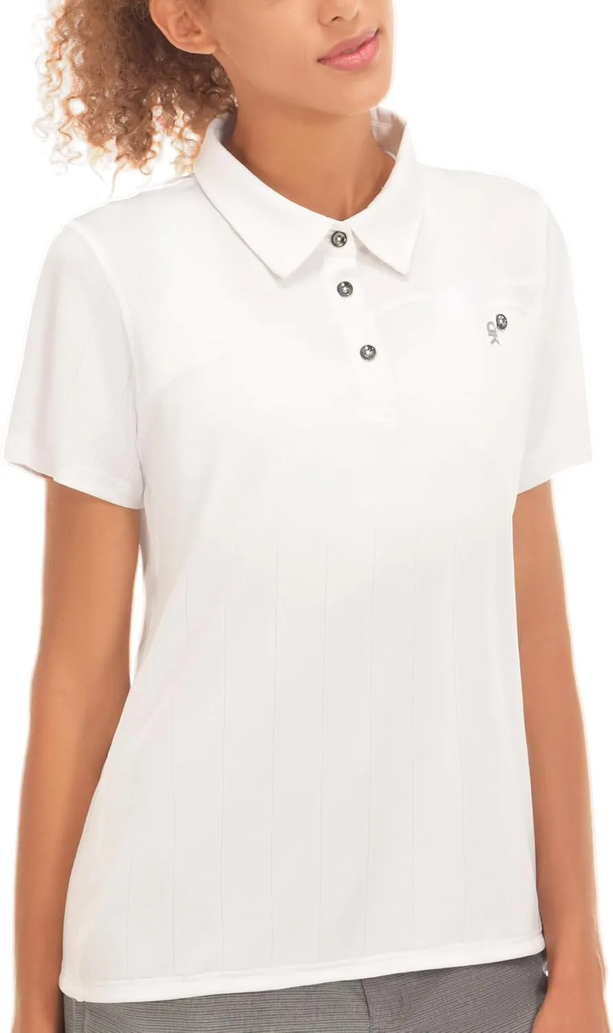 Little Donkey Andy Women's Golf Polo Shirts Sun Protection Quick Dry Moisture Wicking 3-Button Short Sleeve Shirt
