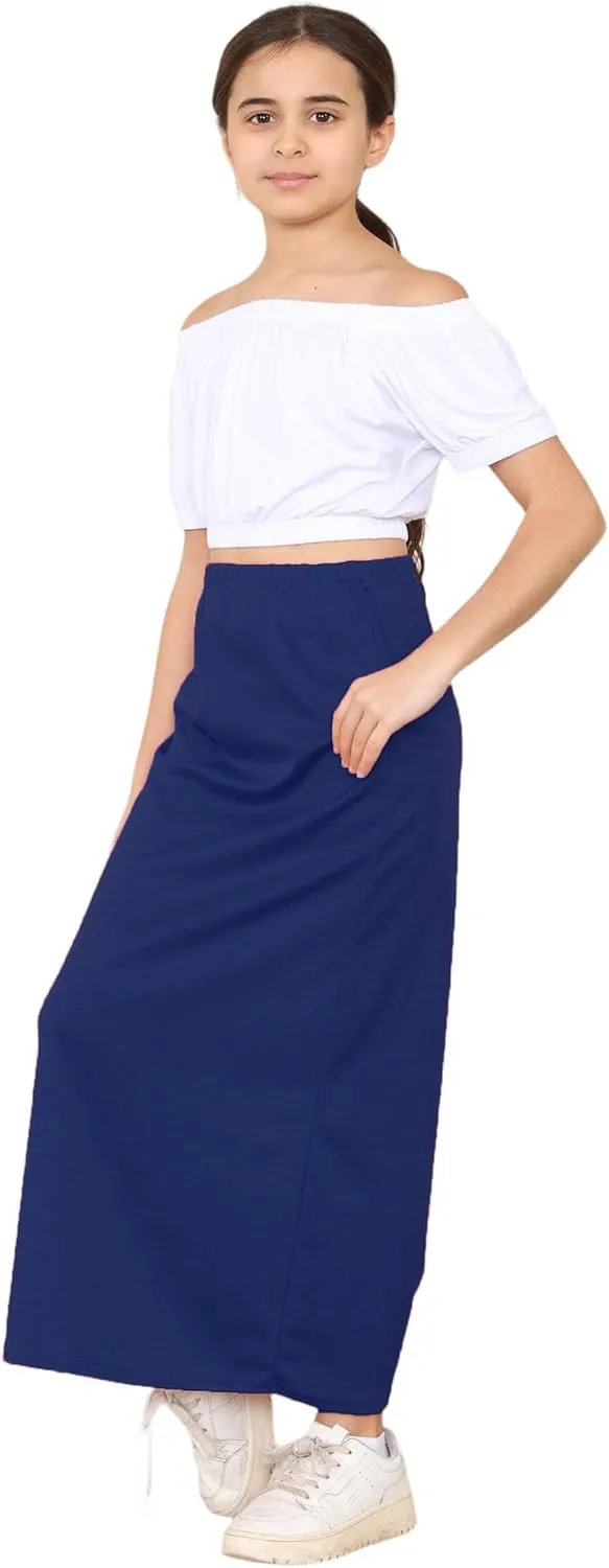 Loxdonz Girls Casual High Waist Maxi Skirt Kids Long Summer Skirts