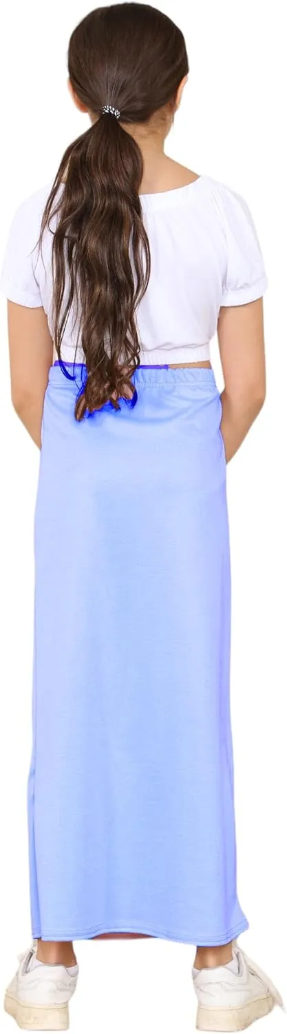 Loxdonz Girls Casual High Waist Maxi Skirt Kids Long Summer Skirts