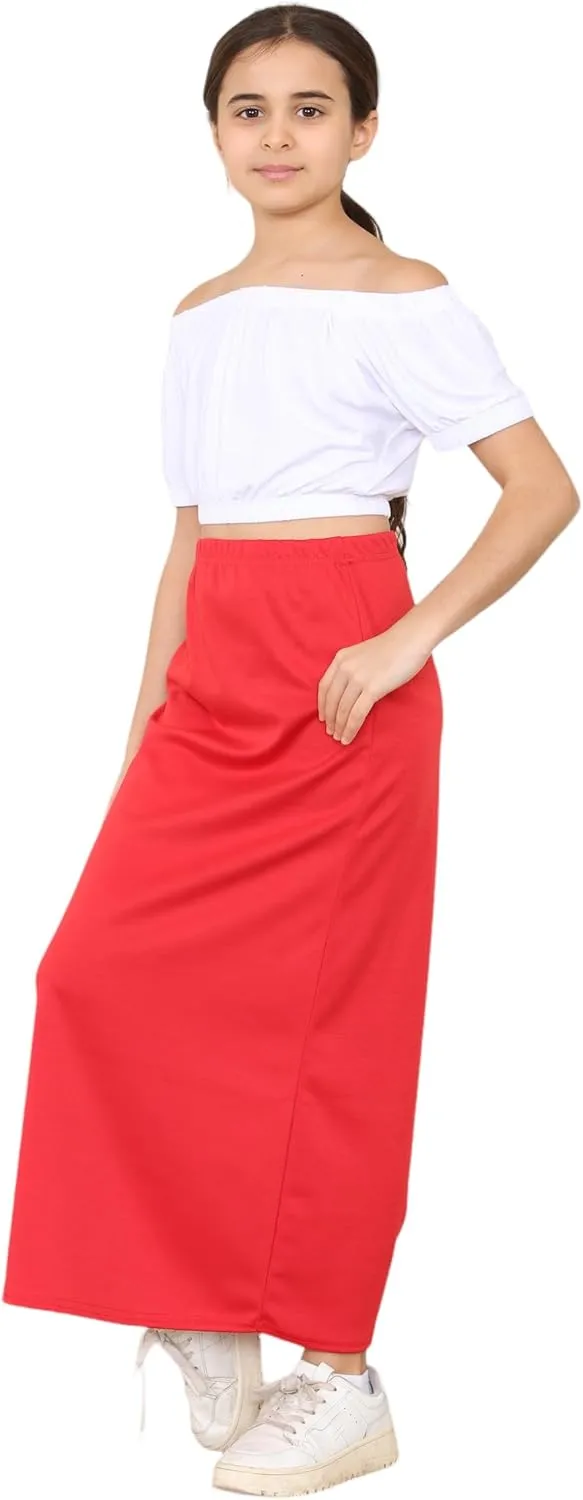 Loxdonz Girls Casual High Waist Maxi Skirt Kids Long Summer Skirts