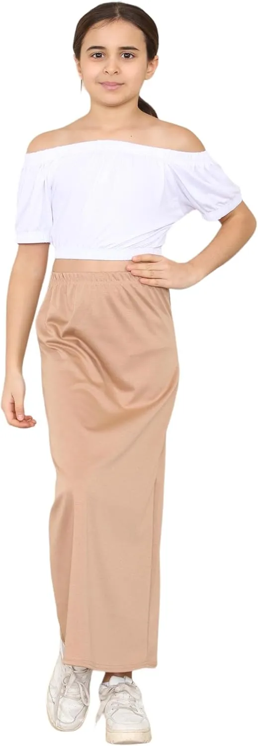 Loxdonz Girls Casual High Waist Maxi Skirt Kids Long Summer Skirts