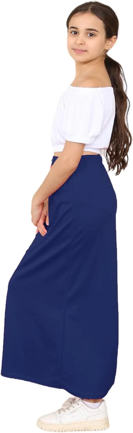 Loxdonz Girls Casual High Waist Maxi Skirt Kids Long Summer Skirts