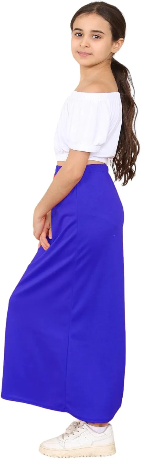 Loxdonz Girls Casual High Waist Maxi Skirt Kids Long Summer Skirts