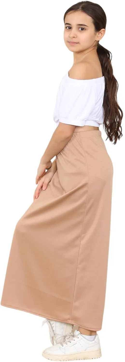 Loxdonz Girls Casual High Waist Maxi Skirt Kids Long Summer Skirts