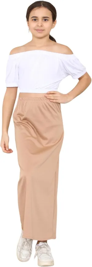 Loxdonz Girls Casual High Waist Maxi Skirt Kids Long Summer Skirts