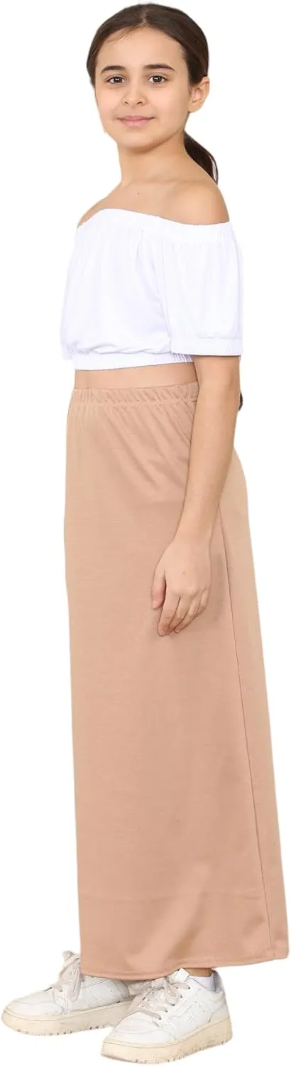 Loxdonz Girls Casual High Waist Maxi Skirt Kids Long Summer Skirts