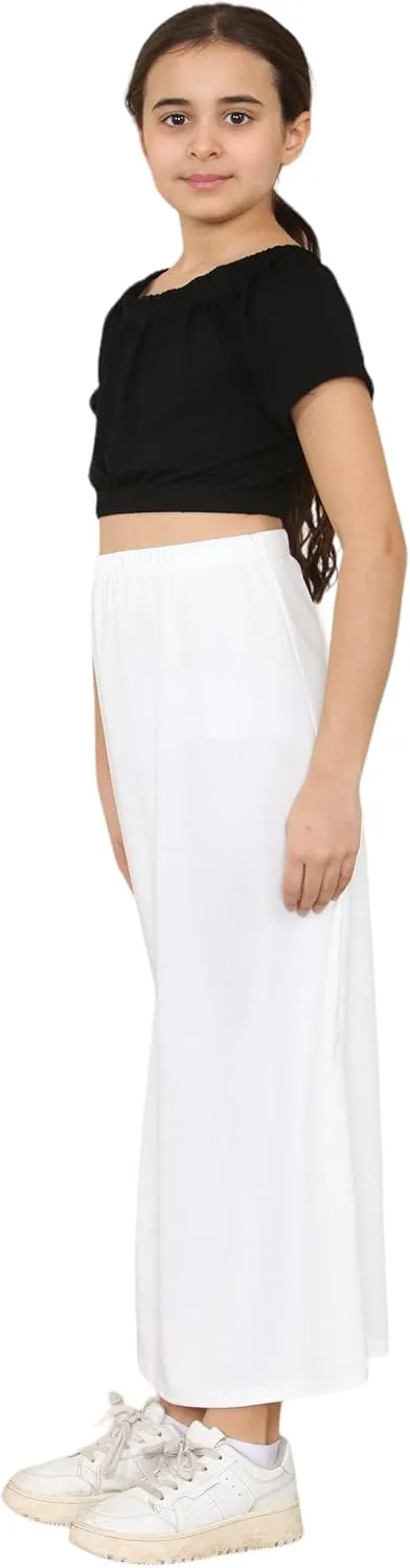 Loxdonz Girls Casual High Waist Maxi Skirt Kids Long Summer Skirts