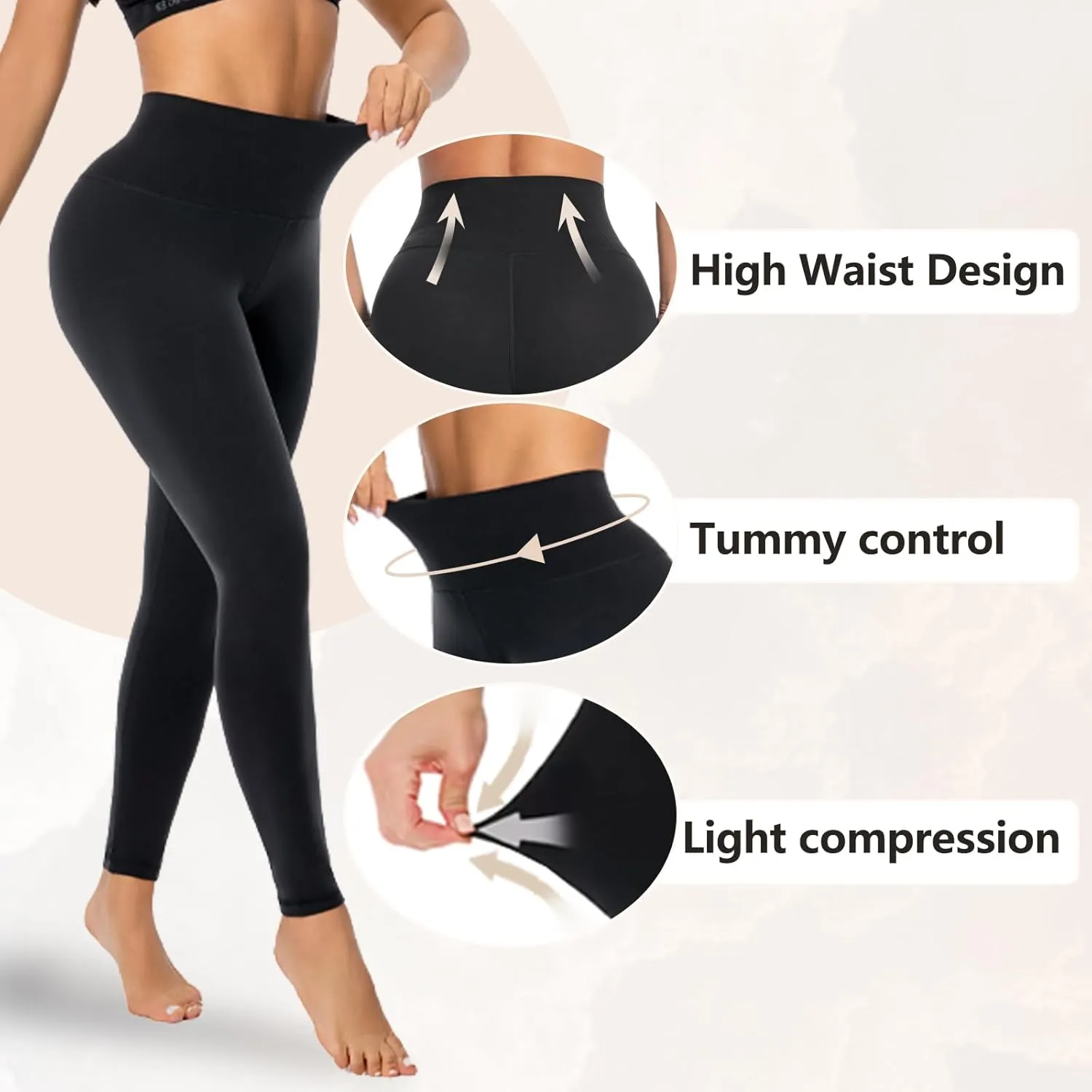  MD Shapewear for Women Tummy Control High Waisted Light Compression Footless Tights Leggings