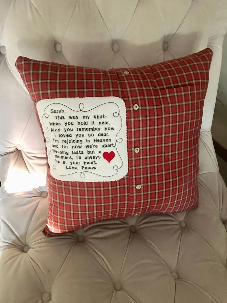 Memory Memorial Pillow Using Shirts