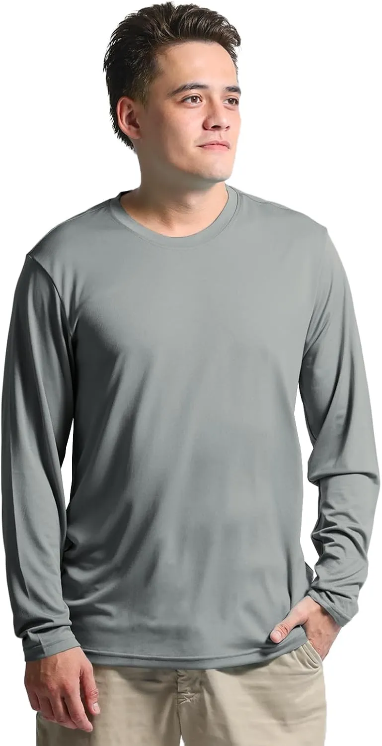 Men's Stay Fresh, Breathable, Quick-Dry UPF UV Sun Protection Zip Long Sleeve Pullover Shirt for Running, Hiking