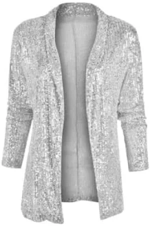 MINTLIMIT Women's Sequin Cardigan Sparkly Sequin Jacket Long Sleeve Open Front Glitter Party Sparkly Sequin Blazer Jacket