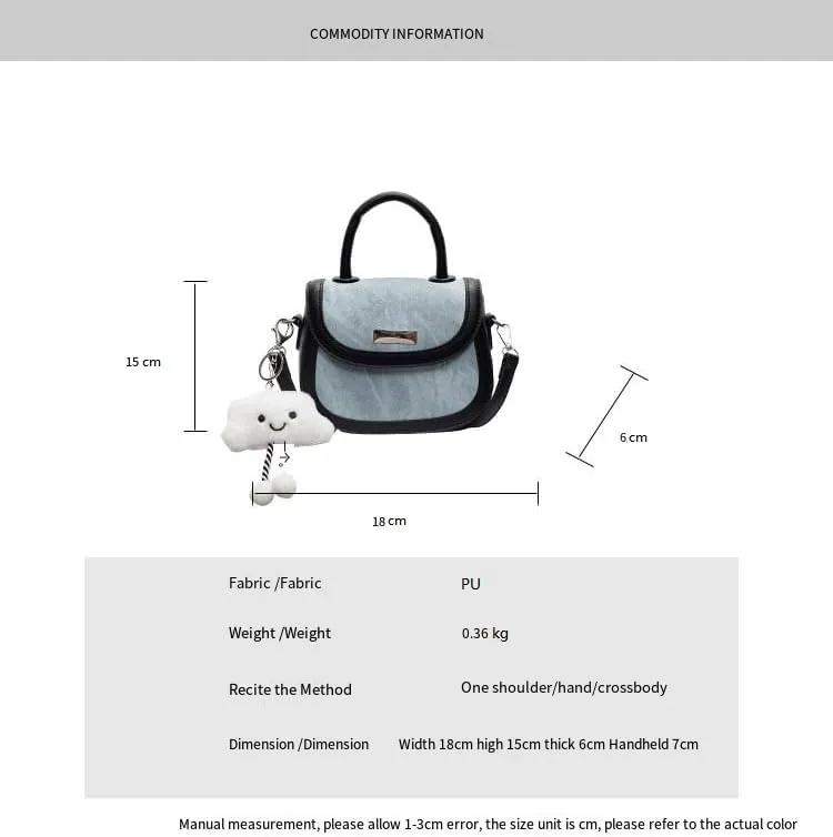 Niche Design Women's Fresh Handbags Messenger purses Fashion Contrast Color Semi-circular Saddle Bags