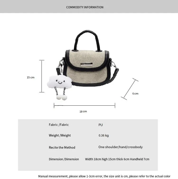Niche Design Women's Fresh Handbags Messenger purses Fashion Contrast Color Semi-circular Saddle Bags