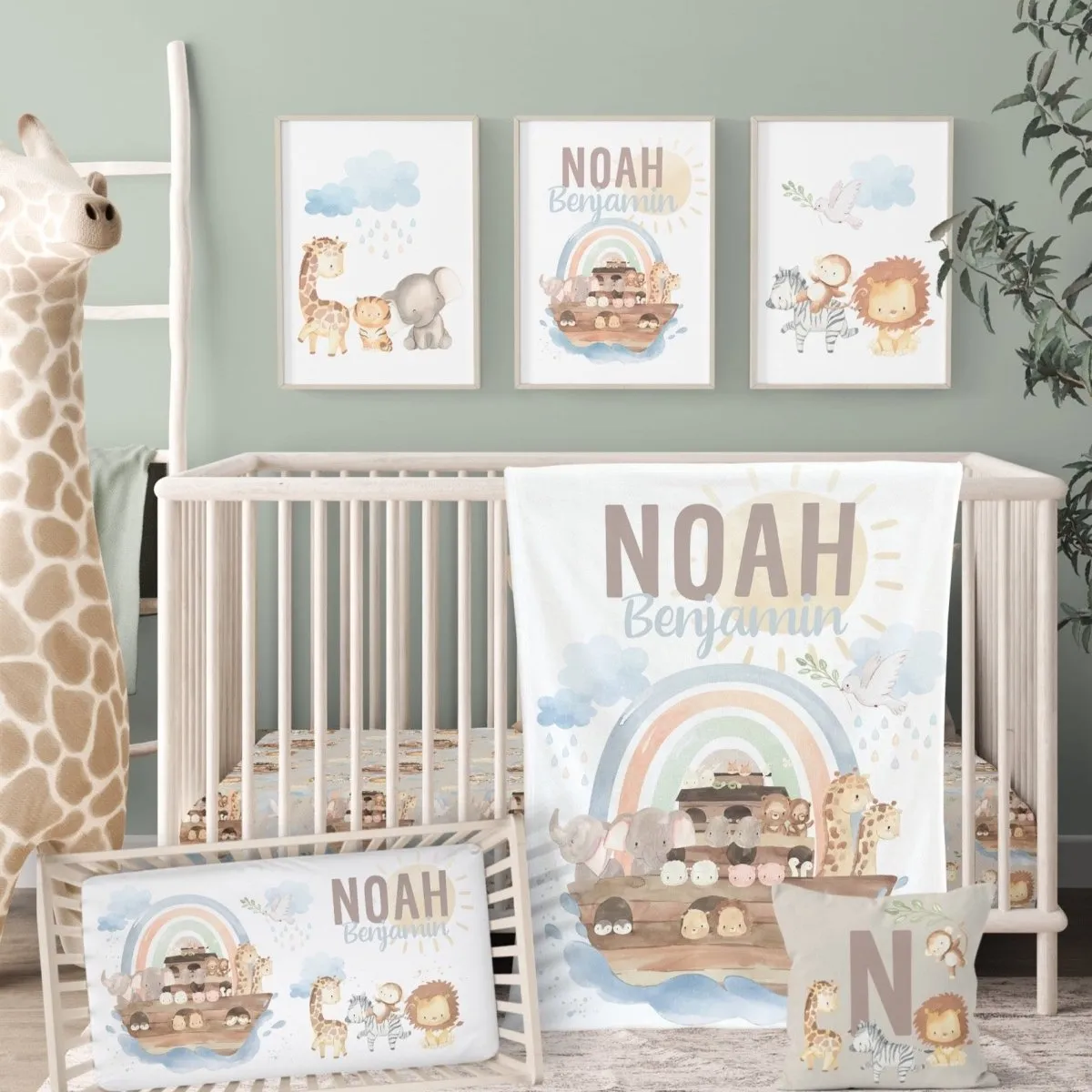 Noah's Ark Nursery Starter Crib Bedding Set