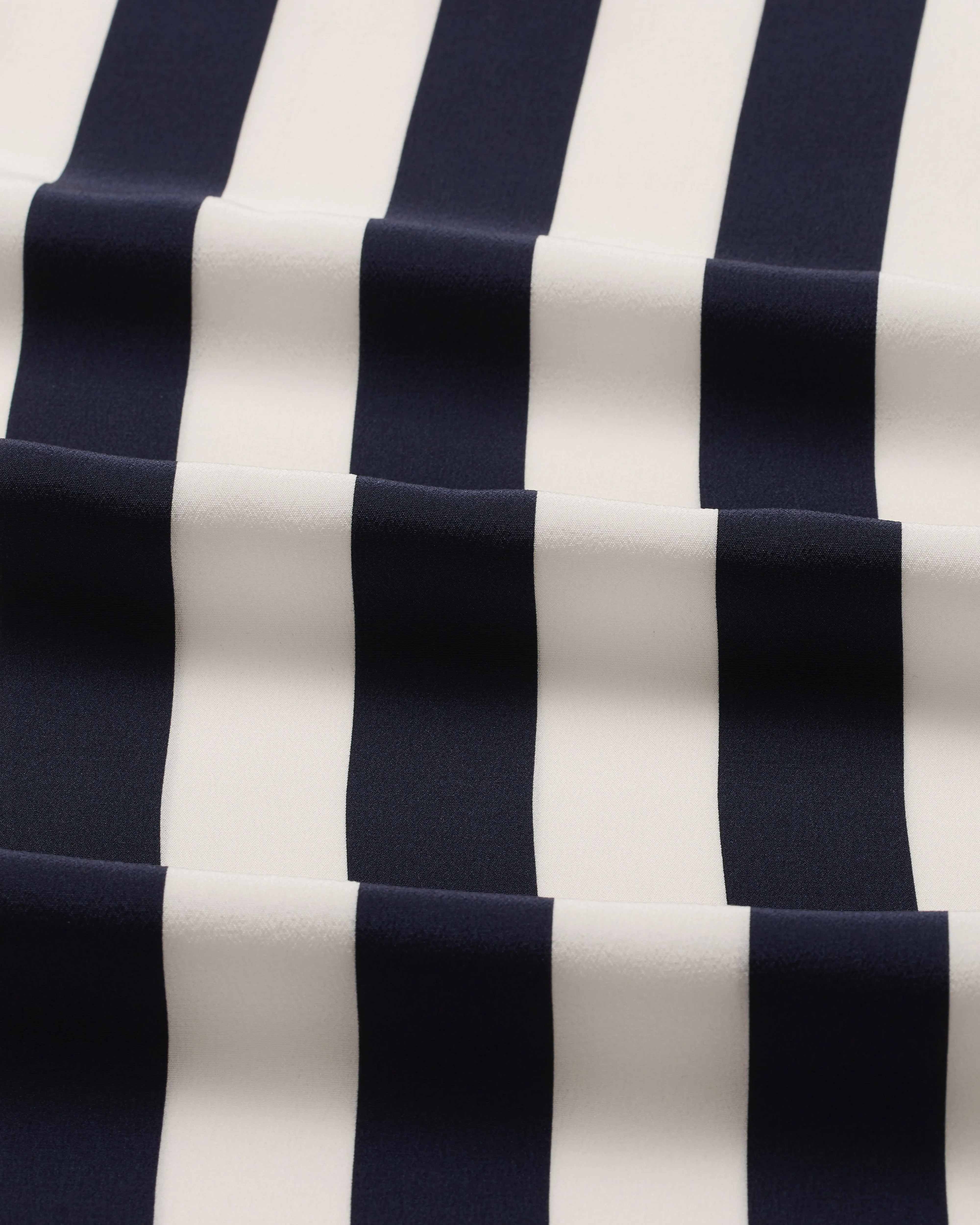 Orta Silk Long Sleeve Blouse - Navy Stripe