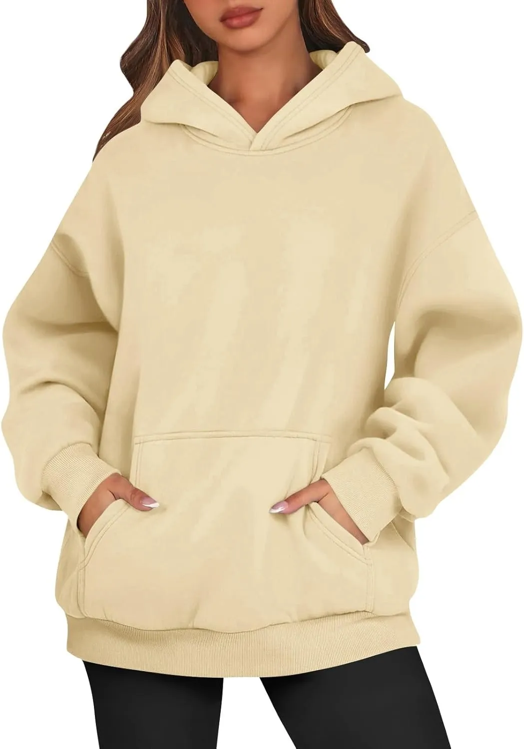 Oversized Hoodies for Women Cute Fleece Hooded Sweatshirt Pullover Long Sleeve Fall Preppy Sweatshirts with Pockets