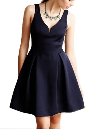 oxiuly Women's Sleeveless V Neck Casual Mini Dress Graduation Dinner Gowns Party Cocktail Dresses with Pockets OX366