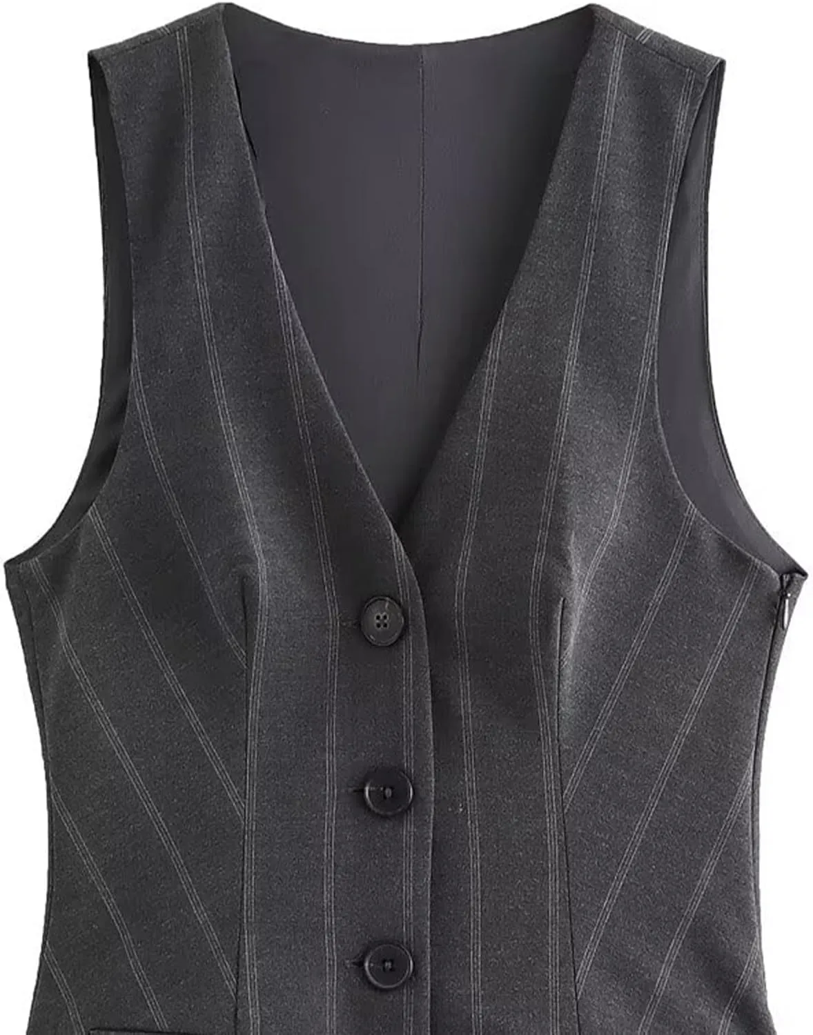 Pantete Womens Summer 2 Piece Skirt Set V Neck Button Vest Tops and Pleated Mini Skirts
