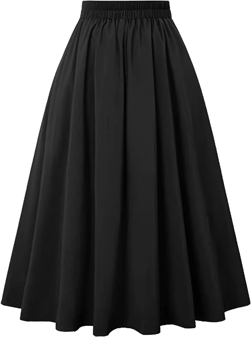 Plaid Skirts for Women High Waist A Line Bodycon Cute Midi Skirts Fall Winter Comfy Knee Length Skirt with Pockets