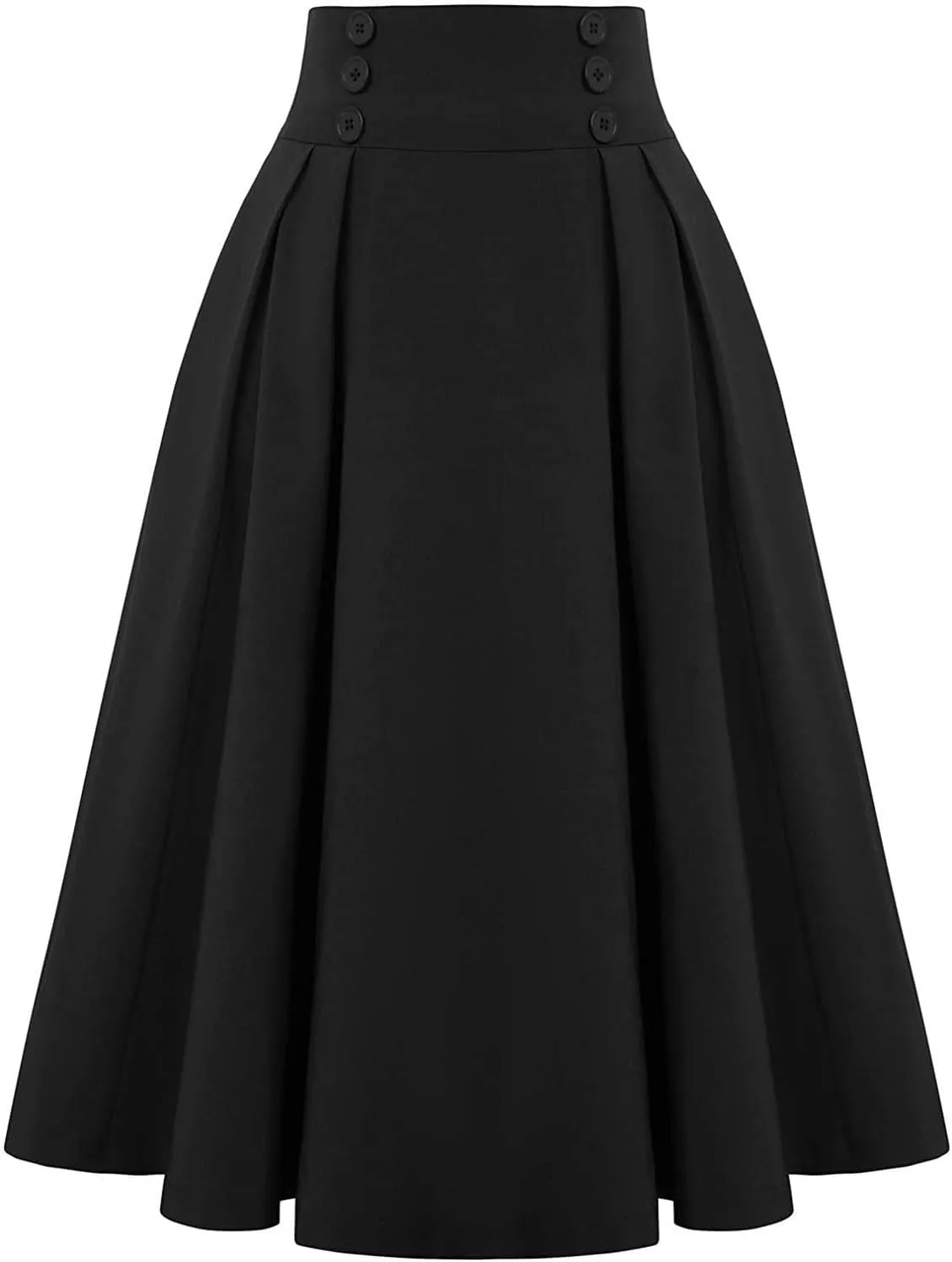 Plaid Skirts for Women High Waist A Line Bodycon Cute Midi Skirts Fall Winter Comfy Knee Length Skirt with Pockets