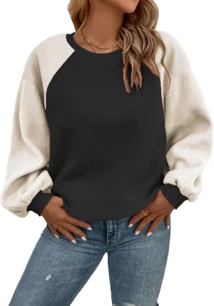 Plus Size Sweatshirts for Women Oversized Colorblock Pullover Tops 1X-5X