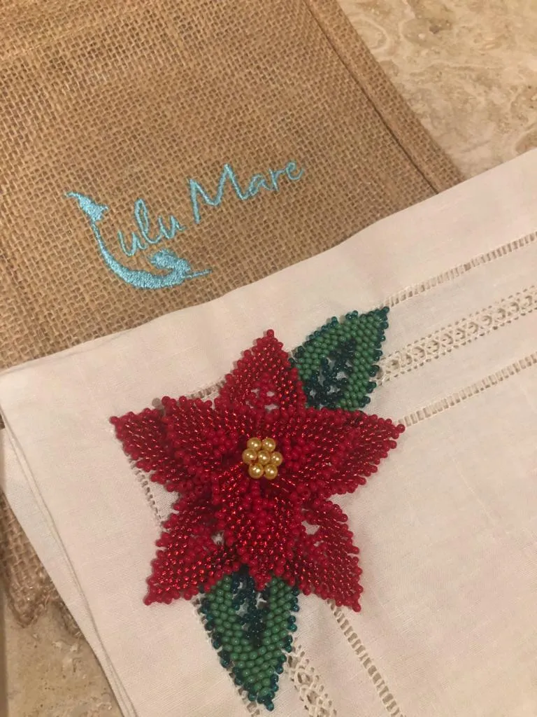 Poinsettia Linen Placemat