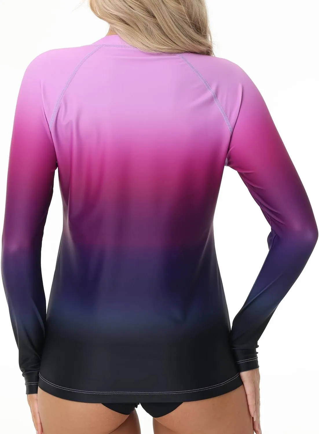 Rash Guard for Women UPF 50  Swim Shirts 1/4 Zip Long Sleeve SPF UV Protection Shirts No Bottom Tops with Thumb Hole