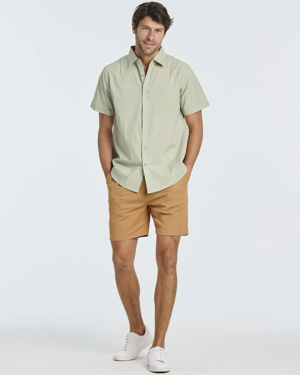 Real Essentials 3 Pack: Men's Regular-Fit Short-Sleeve Poplin Shirt (Available in Big & Tall)