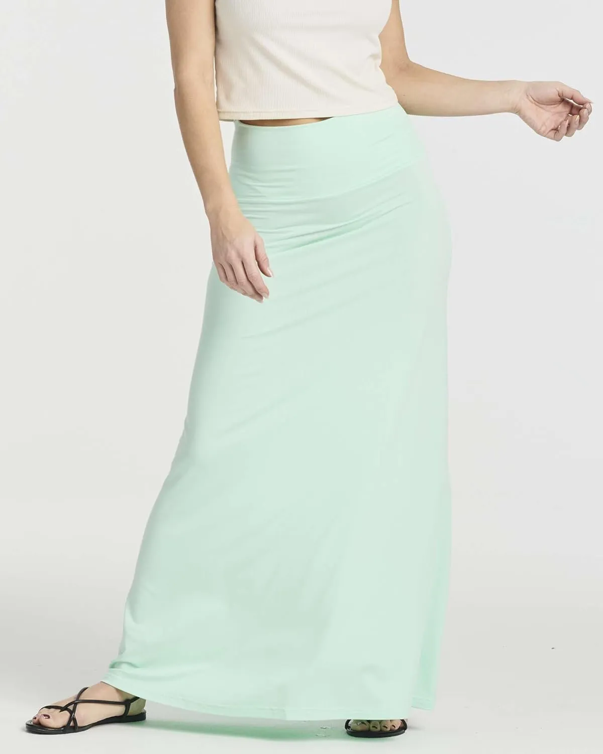 Real Essentials 3 Pack: Women's Ultra-Soft Flowy Maxi High Waisted Long Skirts (Available in Plus Size)