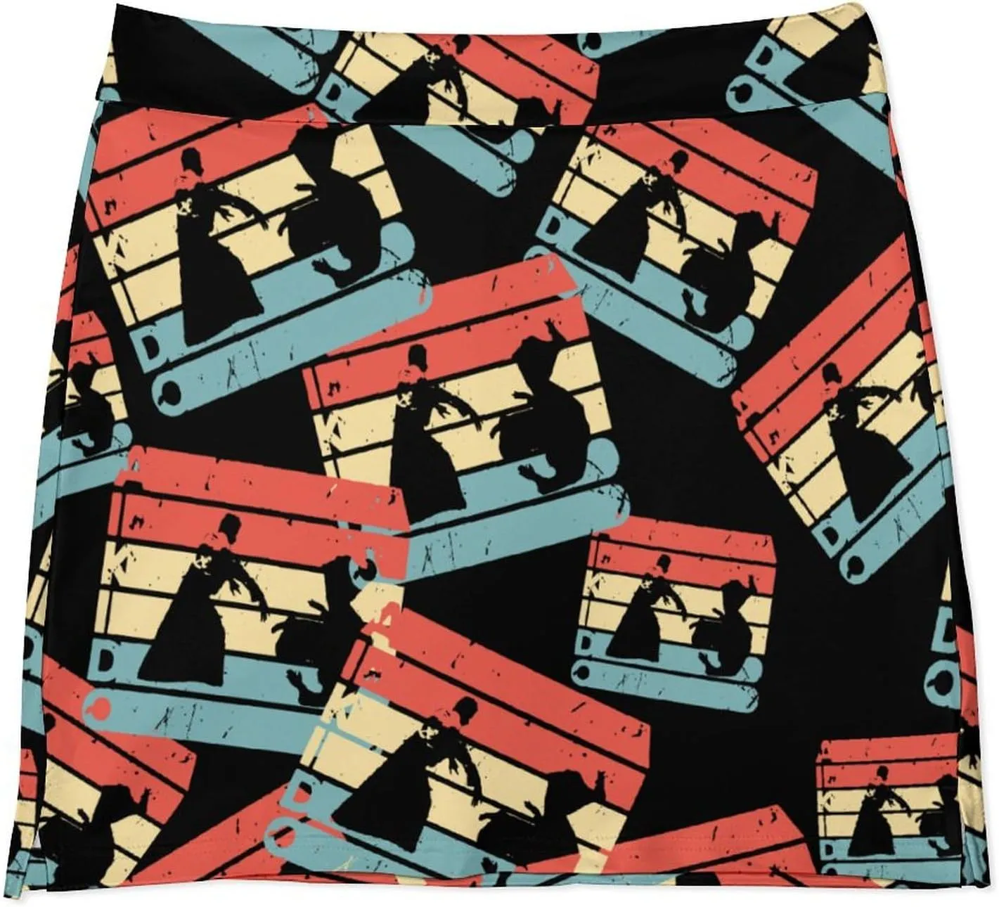 Retro Aikido Martial Women's Skort Athletic Skirt Golf Skorts A-line Skirts with Built-in Shorts Pockets